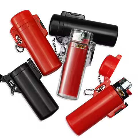 Outdoor Waterproof Lighter Case High Grade Plastic Transparent Kerosene Oil Lighters sleeve Explosio