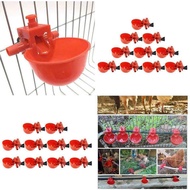 Set of 9 automatic drinking cups for poultry such as chickens, ducks, and quails.