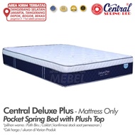spring bed central deluxe plus pocket spring plush top - matrress only - 100 x 200 cm