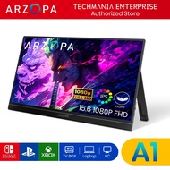 ARZOPA Monitor Mudah Alih A1 - 15.6'' FHD 1080P, Monitor Laptop Ultra-Nipis - Skrin IPS untuk PC, MA