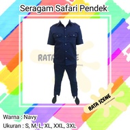 Safari COKLAT TUA SETELAN PDH PDL Satpam Coklat Terbaru Safari Lengan Pendek Coklat Hitam Navy PDH S