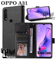 LEATHER CASE FLIP UNTUK OPPO A31(2020)-FLIP WALLET CASE OPPO A31(2020)- CASING DOMPET-FLIP COVER LEA