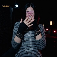 A&W Y2K Punk Studded Gloves Hip Rivet Fingerless Glove Gothic Adjustable Cross Wrap Arm Sleeves Half