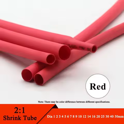 1/3/5/10m 2:1 Heat Shrink Tube Red 0.6 1 2 3 4 5 6 7 8 9 10 12 14 16 20 25 30 40 50 60 70 80mm Insul