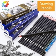 AUGMA 12Pcs Drawing Pencils Black Pencils School Supplies 3B 4B 5B 6B Professional Art Student 12Pcs