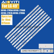LED Backlight Strip for 49inch TV 49LJ58300W 49UH603V 49UH620V LC490DGE 6916L-2705A 6916L-2706A 6916L-2707A 6916L-2708A