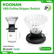 Koonan immersion Dripper V60 Coffee Dripper Valve Switch Immersion Glass Pour Over Coffee Brewing To