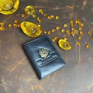 ขนม Ví da bò cao cấp HTH logo Thổ dân da đỏ mạnh mẽ . Thiết kế size lớn nhiều ngăn gập lại Wallets K