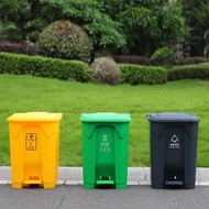 Heavy Duty Plastic Trash Bin 20L 30L 50L 80L 100L with Step Foot Pedal Kitchen Garbage Trash Can Res