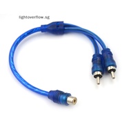 [lightoverflow] 1 RCA Female To 2 Male Splitter Stereo Audio Y Adapter Cable Wire Connector  [SG]