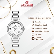 J.Bovier Sapphire Crystal Glass Quartz Women Watch B29-3476-SWSB