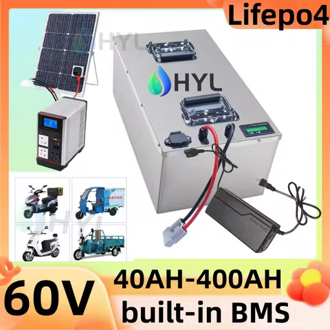 HYL 20S 60V 40Ah 80Ah 100Ah 150Ah 200Ah 240Ah 300Ah 400Ah Lifepo4 Battery for 3KW 6KW EV RV Motorcyc