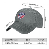 Ready Stock FC Dallas Logo Adult Washed Cowboy Hat 100% Cotton Curved Brim Sun Hat Simple Casual All