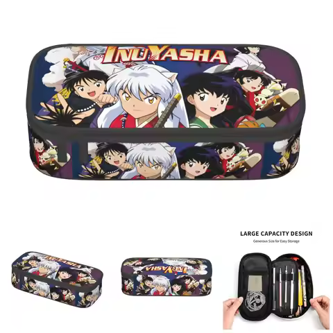Inuyasha Miroku Sango Shippo Kirara Kawaii Pencil Cases Kagome Higurashi Sesshoumaru Kikyo Pencil Bo