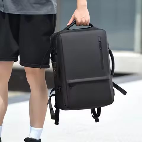 2026 New 32L~40LMen's Scalable Backpack with USB ,Anti-theft Password Lock Laptop Bag School Travel 