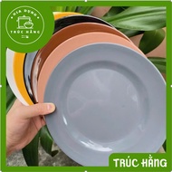 Set of 10 BKP plastic plates, size (23x2cm) used to store food - 10 round plastic plates (23cm) in m