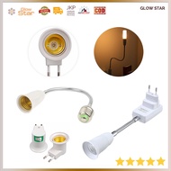 Portable EU Plug Lamp Extension Adapter Bulb Extension Lamp Extender