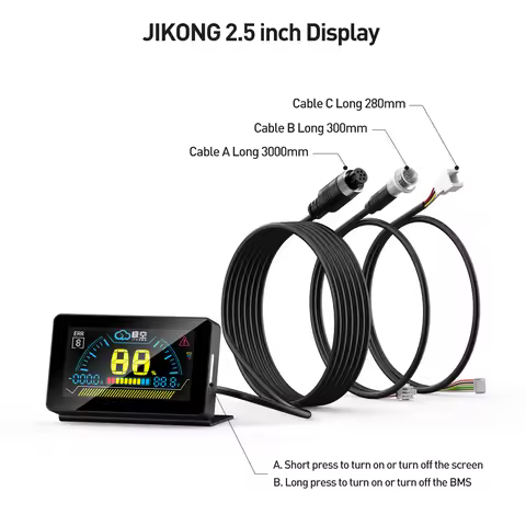 JIKONB BMS Display 2.5 inch Smart Touch Screen Monitor with 3m cable 2.5inch flat Mini jk bms lcd fo
