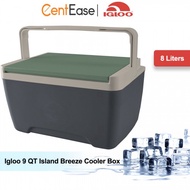 Igloo 9 QT Island Breeze Cooler Box - Carbonite/Green