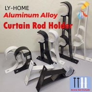 LY Curtain Rod Bracket, Single Hang Thicken Hanger Hook, Fixing Clip Crossbar Aluminum Alloy Rod Support Clamp