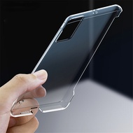 โปร่งใส Frameless Slim Case สำหรับ Samsung Galaxy S22 S21 S20 FE Ultra S9 S10หมายเหตุ10 20 Plus กันกระแทก Hard PC Cover