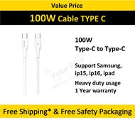 100W 2M PAVAREAL Type c to Type c cable fast charging USB C long cas kabel telefon wayar panjang Hon