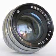 Jupiter-8M 紅色 P 2/50 鏡頭適用於測距相機基輔 Contax RF 蘇聯