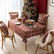 Japanese Hotel ins Decoration Table Mat Christmas Coffee Table Cloth Plaid Red Table Cloth Table Clo