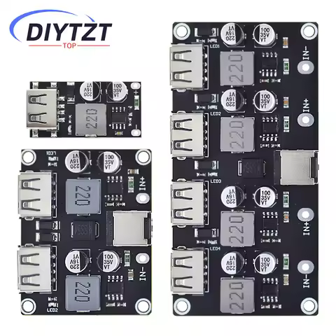 DC6-32V TO 5V 9V 12V 24W Fast Quick Charger Adapter USB QC3.0 QC2.0 USB DC-DC Buck Converter Chargin