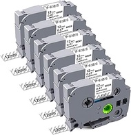 6 x Compatible with Brother PT-H107B Clear Label Maker Tape TZ131 Refills, TZe-131 12 mm 0.47 Transp