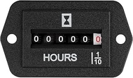 Yooreal DC 6-80V Mechanical Hour Meter Gauge,No Battery Hourmeter,Waterproof for Diesel Engine Tract