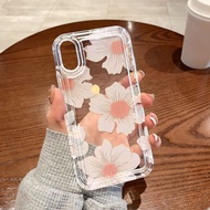 Varnish Painting Flower Case เคสโทรศัพท์ซิลิโคน TPU ใส แบบนิ่ม สําหรับ IPhone 14 13 12 11 Pro Max 8 7 Plus X XR XS 6Plus SE 2020 Airbag Case