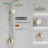 Golden Shower Head Set Household Copper European Bathroom Shower Head Thermostatic Faucet Shower Set