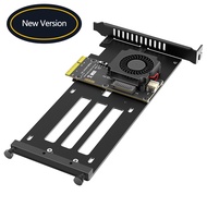 PCIe 5.0 x4 to E1.S/E3.S (EDSFF Gen-Z) SSD Adapter Card with Cooling Fan