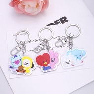 BTS Keychain Creative Student Cartoon Cute BT21 RJ TATA Same Style Cute Keyring