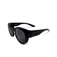 春漾紫藤│豆沙紫圓框全罩式偏光墨鏡│外掛UV400太陽眼鏡│套鏡