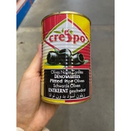 Pitted Ripe Black Olives In Brine ( Crespo Brand ) 425 Ml. มะกอกดำ ชนิดไม่มีเมล็ดในน้ำเกลือ ( ตรา คร