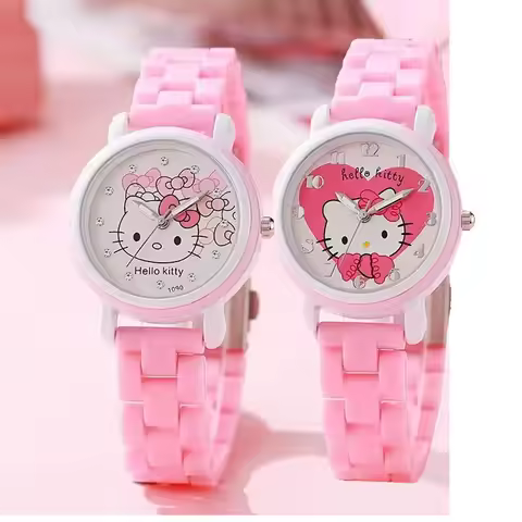 Sanrio Hello Kitty Children's Watch Pink Strap Cute Fashion Style WristWatch Women Kid Girl Children