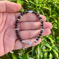 CW Manila - 0RION Bracelet - 6mm Matte Onyx Stone with Silver Hematite Spacers - Lobster Clasp