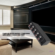 CON MultiDevice 1 Input 4 Outputs 3 5mm Auxs+AV L R Audios Splitter For Multiroom Music Playbacks Mo