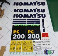 Stiker Komatsu pc200-7 Sticker Alat berat Excavator