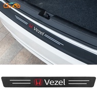 GTIOATO For Honda Vezel Car Trunk Decorative Protection Sticker Carbon Fiber Auto Rear Bumper Protector Sticker