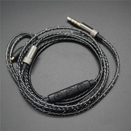 Coolmanloveit Black Volume Control MMCX Audio Cable Cord For Shure se215/se425/se535 W/Mic