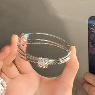 【Ship In 24H】Adjustable Bracelet 手鐲女韓版不掉色銀 手鏈 999 純銀 Bracelet Adjustable For Women 手鐲女純銀不掉色【1725人好评】