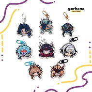 Genshin Impact Chibi Acrylic Keychain | Pierro Capitano Columbina Arlecchino Signora Sandrone Dottor