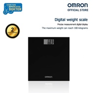 omron Digital Glass Weighing Scale with Large LCD Display and Thermometer for Accurate Body Weight M