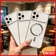 High-end magnetic suction faux leather textured phone case for Samsung S26 S25 S24 S23 S22 S21 S20 F