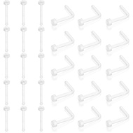 Clear Nose Ring Bioflex for Women and Men,20g nose ring,Plastic Cear Nose Studs for Work L Shaped,Bo