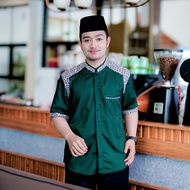 Baju Koko Pria Lengan Pendek Elrumi Busana Muslim Motif Araseo