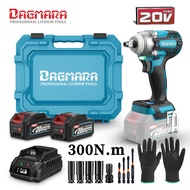 DAGMARA DIW01-300 20V Cordless Impact Wrench, 300N.m Max Torque, 4.0Ah Li-ion Battery,4Pcs Driver So
